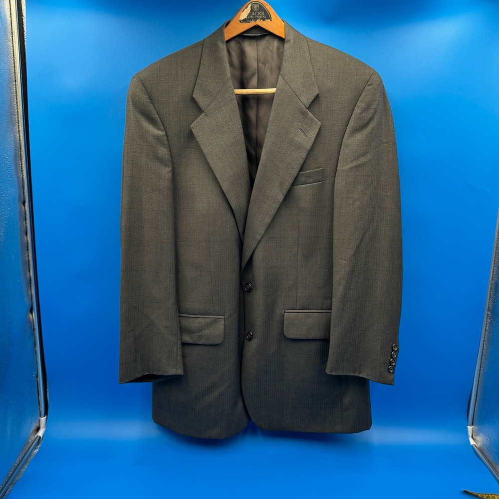 VTG Burberrys Men's Charcoal 100% Pure Wool Blazer Coat Jacket 42‎